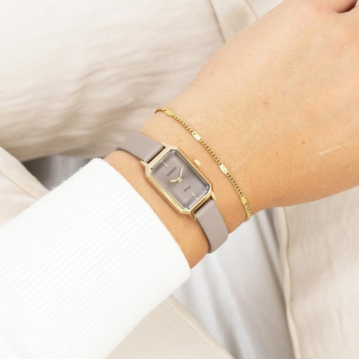 Γυναικείο Ρολόι OOZOO Vintage με Καφέ Καντράν SKU-82938