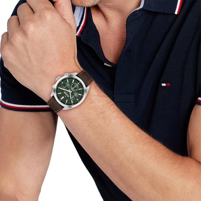 Ανδρικό Ρολόι TOMMY HILFIGER Hydson με Πράσινο Καντράν SKU-82103