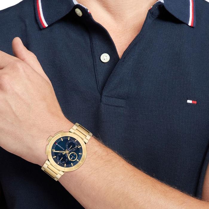 Ανδρικό Ρολόι TOMMY HILFIGER Troy με Χρυσό Μπρασελέ SKU-82104