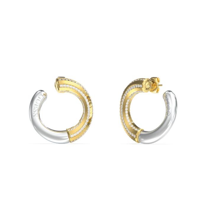 Σκουλαρίκια Κρίκοι Δίχρωμοι GUESS με Πέτρες Ζιργκόν SKU-83646