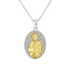 Φυλαχτό Άγιος Φανούριος Ασήμι 925° & Χρυσός Κ9 SKU-83236