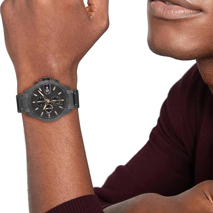 Ανδρικό Ρολόι Tommy Hilfiger Jameson με Μαύρο Μπρασελέ SKU-83799