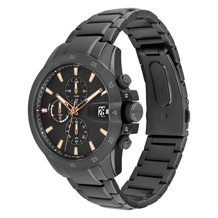 Ανδρικό Ρολόι Tommy Hilfiger Jameson με Μαύρο Μπρασελέ SKU-83799