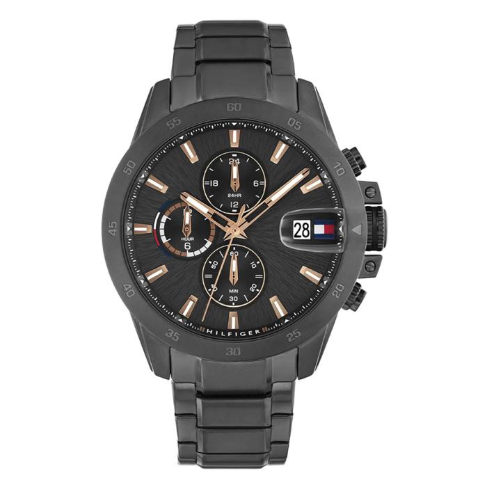 Ανδρικό Ρολόι Tommy Hilfiger Jameson με Μαύρο Μπρασελέ SKU-83799