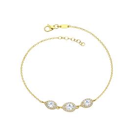 Βραχιόλι Δάκρυ με Λευκά Ζιργκόν Χρυσός K9 SKU-83839