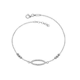 Βραχιόλι Λευκόχρυσος Κ9 με Λευκά Ζιργκόν SKU-83824