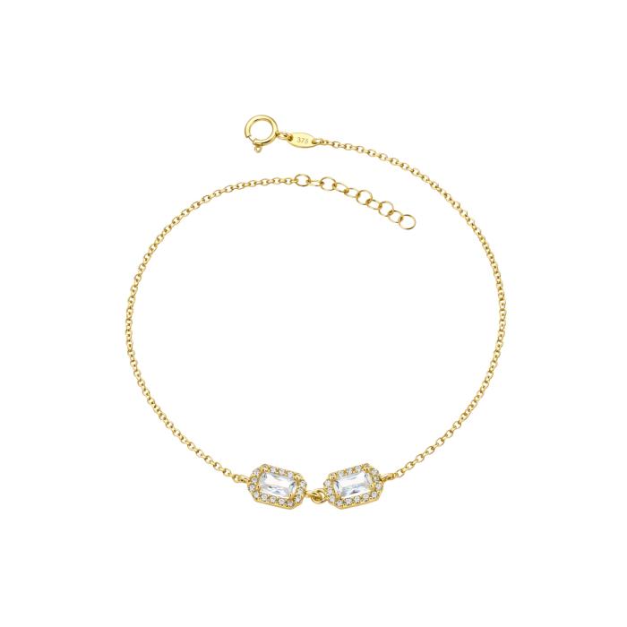 Βραχιόλι με Ροζέτες & Λευκά Ζιργκόν Χρυσός Κ9 SKU-83845