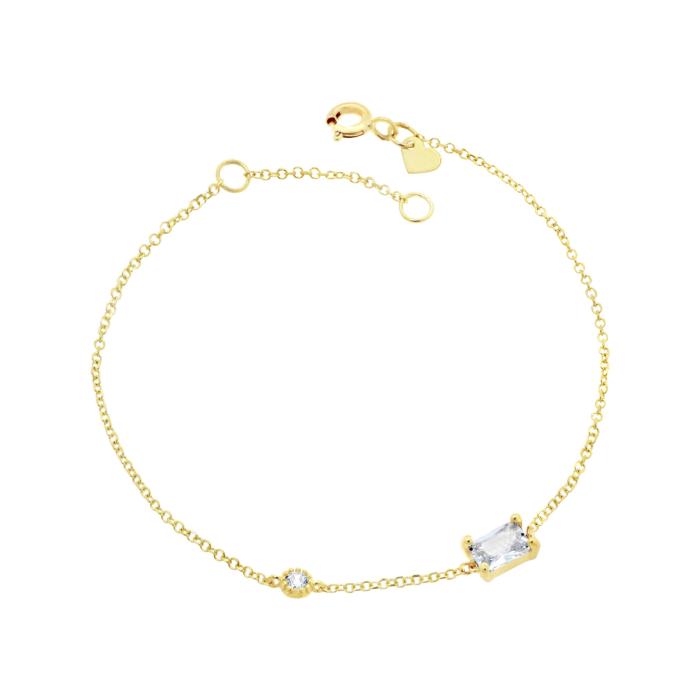 Γυναικείο Βραχιόλι Χρυσός Κ9 με Ζιργκόν SKU-83134