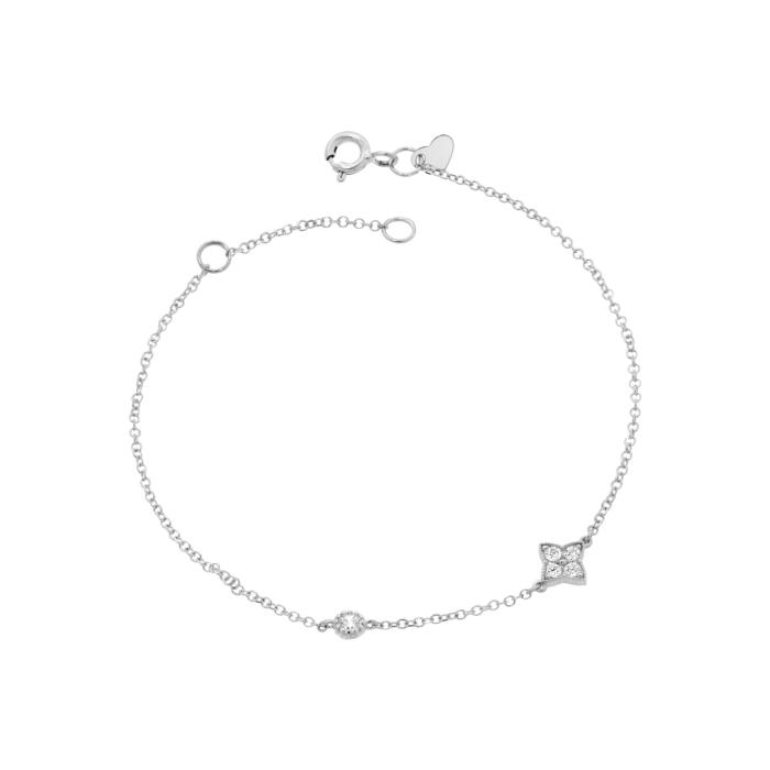 Γυναικείο Βραχιόλι Λευκόχρυσος Κ9 με Λευκά Ζιργκόν SKU-83153