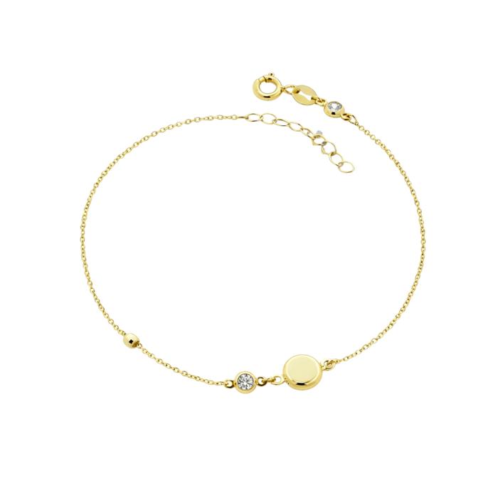 Βραχιόλι με Λευκά Ζιργκόν Χρυσός K9 SKU-83331