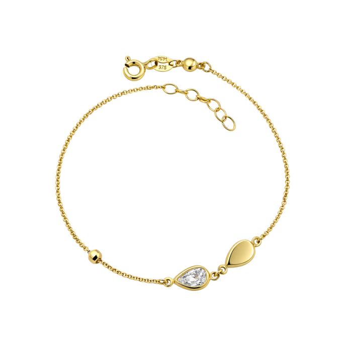 Βραχιόλι Δάκρυ με Λευκό Ζιργκόν Χρυσός K9 SKU-83333