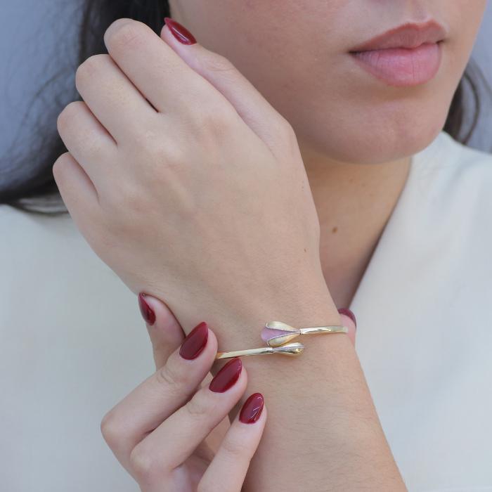 Γυναικείο Βραχιόλι Χειροπέδα σε Κίτρινο Χρυσό K14 SKU-83456