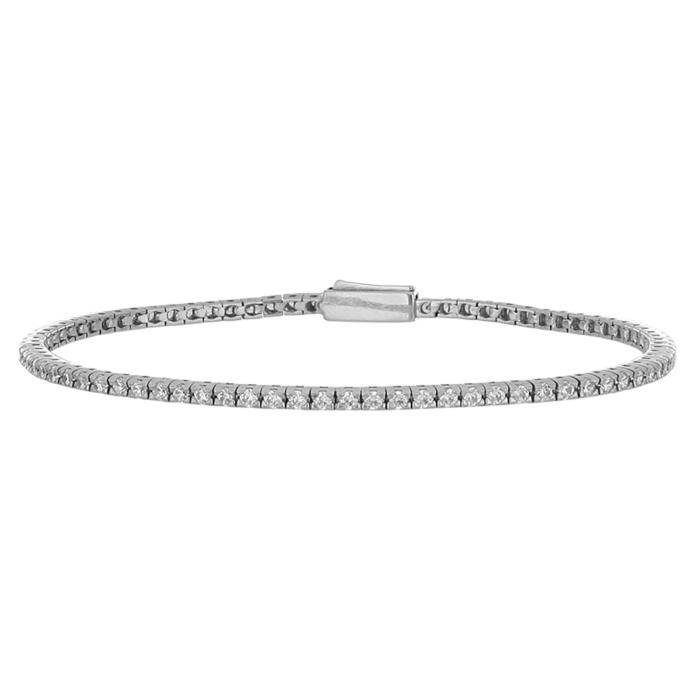 Βραχιόλι Ριβιέρα  με Λευκά Ζιργκόν  Ασήμι 925° SKU-83720