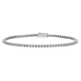 Βραχιόλι Ριβιέρα  με Λευκά Ζιργκόν  Ασήμι 925° SKU-83720