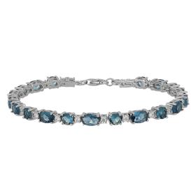 Βραχιόλι Ριβιέρα Ασήμι 925° με Γαλάζια Ζιργκόν SKU-83726
