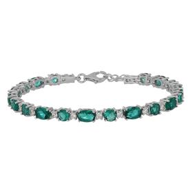 Βραχιόλι Ριβιέρα με Πράσινα Ζιργκόν Ασήμι 925° SKU-83727