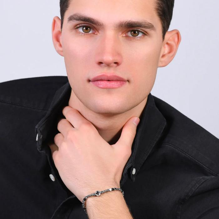 Βραχιόλι Ανδρικό Luca Barra από Ανοξείδωτο Ατσάλι Black IP SKU-83939