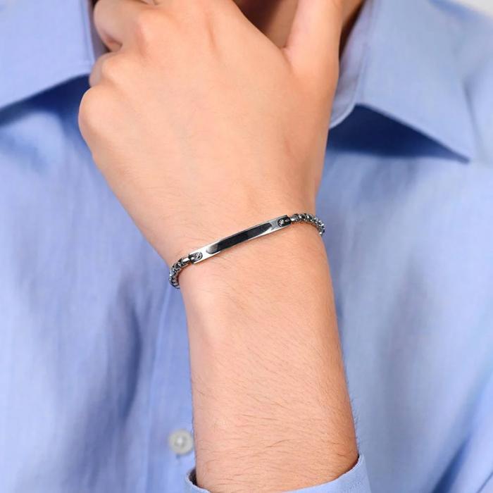 Βραχιόλι Ανδρικό Luca Barra από Ανοξείδωτο Ατσάλι Black IP SKU-83951