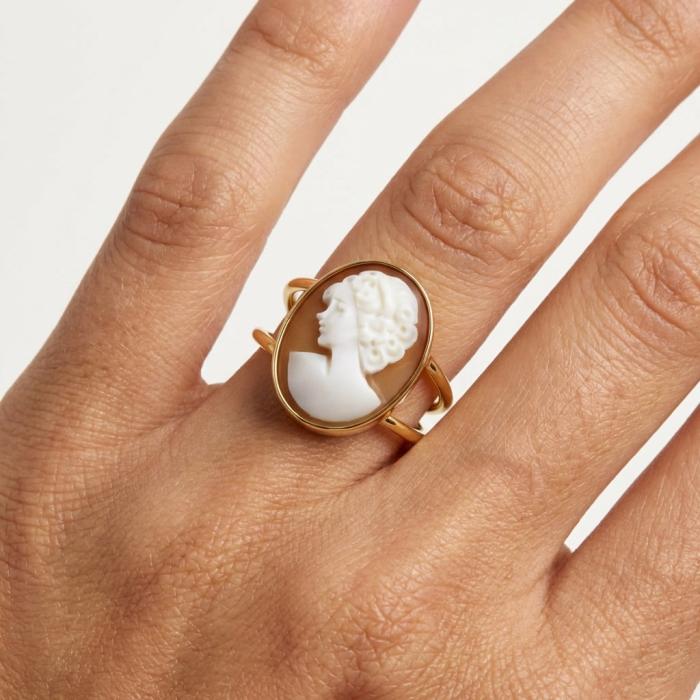 Δαχτυλίδι Γυναικείο Χρυσός Κ14 με Cameo SKU-83695