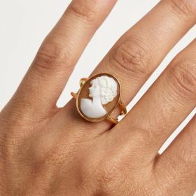 Δαχτυλίδι Γυναικείο Χρυσός Κ14 με Cameo SKU-83695