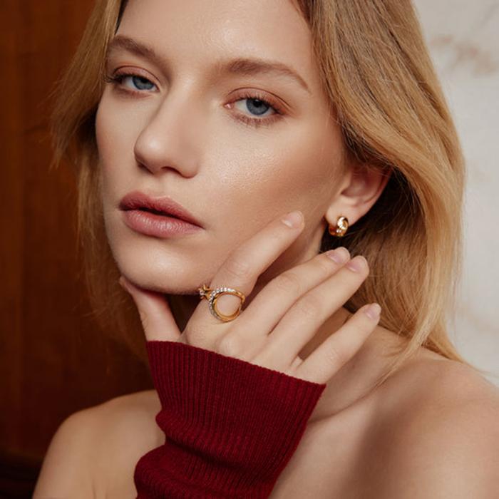 Γυναικείο Δαχτυλίδι Ania Haie Ασήμι 925° με Λευκά Ζιργκόν