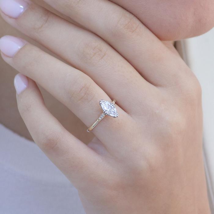 Δαχτυλίδι με Lab Grown Διαμάντια Λευκόχρυσος & Χρυσός K14 SKU-83274