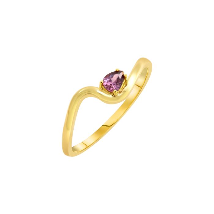 Δαχτυλίδι Χρυσός K9 με Ροζ Ζιργκόν. SKU-83605