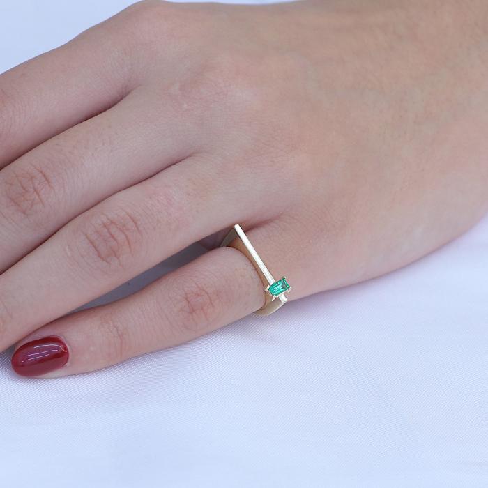 Δαχτυλίδι Σεβαλιέ με Σμαράγδι Χρυσός Κ14 SKU-83728