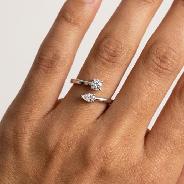 Δαχτυλίδι με Lab Grown Διαμάντια σε Λευκόχρυσο K14 SKU-83793