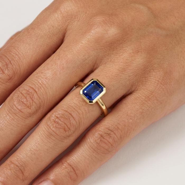 Δαχτυλίδι με Μπλε Ζιργκόν Χρυσός K14 SKU-83812