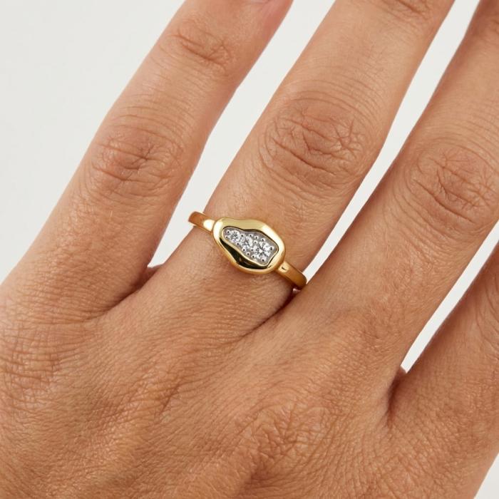 Δαχτυλίδι Γυναικείο Χρυσός K9 με Λευκά Ζιργκόν 