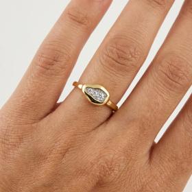 Δαχτυλίδι Γυναικείο Χρυσός K9 με Λευκά Ζιργκόν SKU-83829