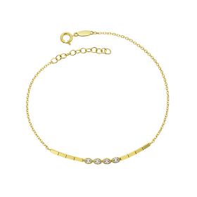 Γυναικείο Βραχιόλι με Λευκά Ζιργκόν Χρυσός K14 SKU-83253