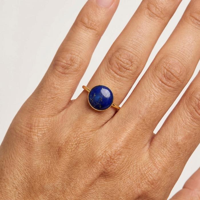 Γυναικείο Δαχτυλίδι με Lapis Lazuli Χρυσός K14