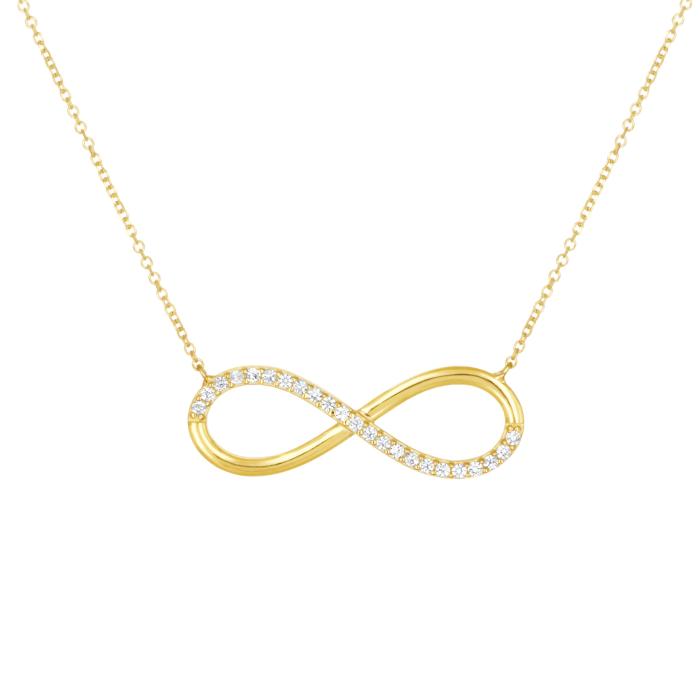 Κολιέ Άπειρο Χρυσός K9 με Λευκά Ζιρκόν SKU-83077