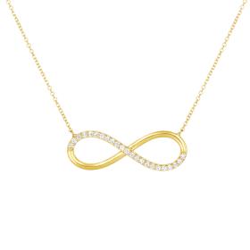 Κολιέ Άπειρο Χρυσός K9 με Λευκά Ζιρκόν SKU-83077