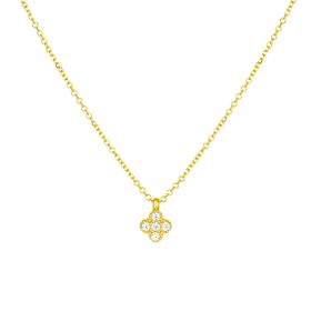 Κολιέ Σταυρουδάκι με Λευκά Ζιργκόν Χρυσός K9 SKU-83090