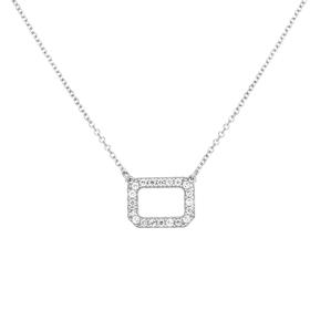 Κολιέ Λευκόχρυσος K9 με Λευκά Ζιργκόν SKU-83108
