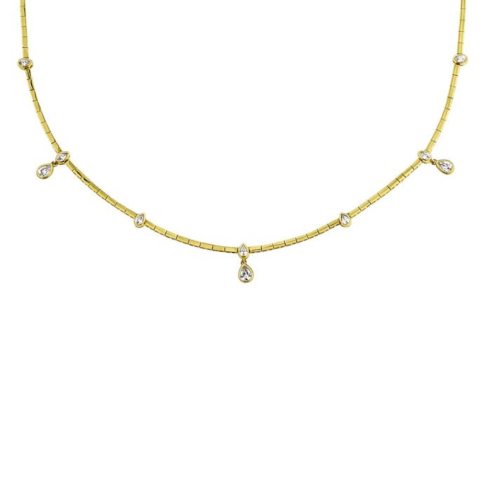Κομψό Κολιέ με Lab Grown Diamonds σε Κίτρινο Χρυσό K14 SKU-83248
