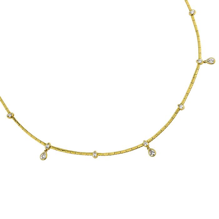 Κομψό Κολιέ με Lab Grown Diamonds σε Κίτρινο Χρυσό K14 SKU-83248