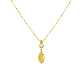 Κολιέ Χρυσός K9 με Λευκό Ζιργκόν SKU-83336