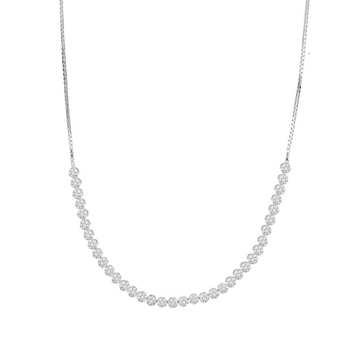 Κολιέ Ασήμι 925° με Λευκά Ζιργκόν SKU-83743