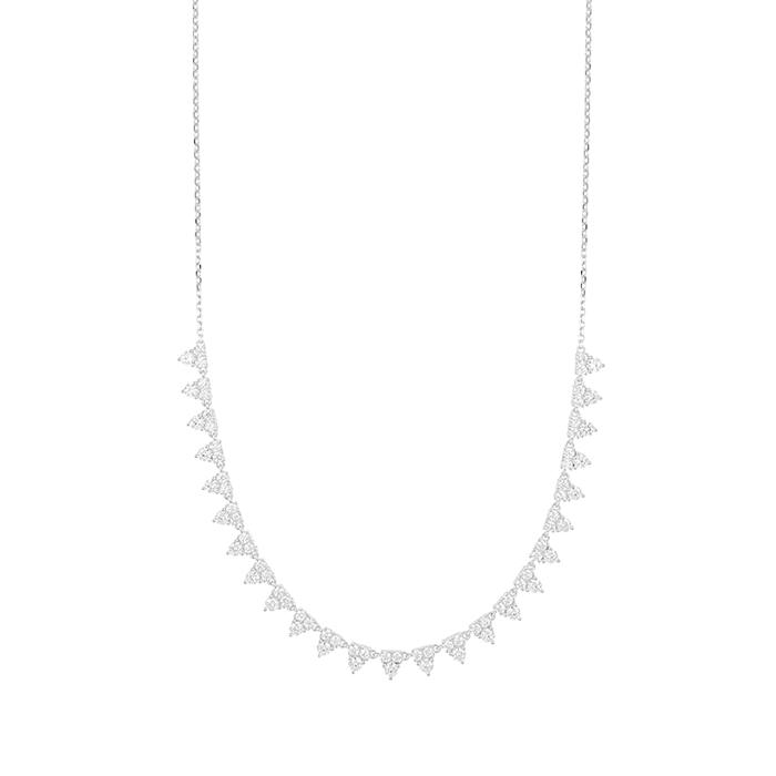 Κολιέ Ασήμι 925° με Λευκό Πλατίνωμα και Λευκά Ζιργκόν SKU-83748