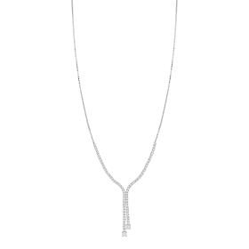 Κολιέ Ασήμι 925° με Λευκό Πλατίνωμα και Λευκά Ζιργκόν SKU-83751