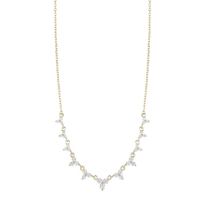 Κολιέ Επίχρυσο Ασήμι 925° με Λευκά Ζιργκόν SKU-83754