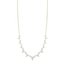 Κολιέ Επίχρυσο Ασήμι 925° με Λευκά Ζιργκόν SKU-83754