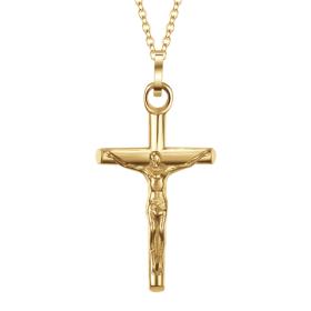Κολιέ Σταυρός Luca Barra από Aνοξείδωτο Aτσάλι IP GOLD SKU-83882