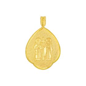 Φυλαχτό Κωνσταντινάτο Διπλής Όψεως Ασήμι 925° με Ζιργκόν SKU-83016