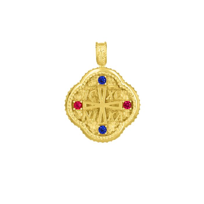 Φυλαχτό Κωνσταντινάτο Ασήμι 925°  Επίχρυσο με Ζιργκόν SKU-83018