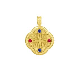 Φυλαχτό Κωνσταντινάτο Ασήμι 925°  Επίχρυσο με Ζιργκόν SKU-83018